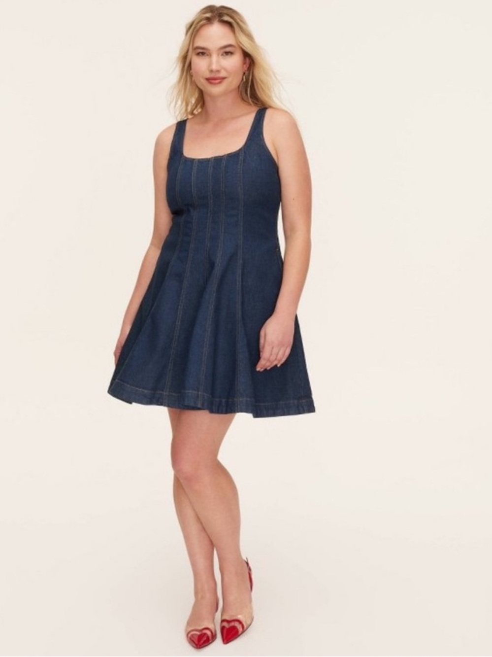 Kate Spade ♠️ New York × Target Denim Seamed Mini Dress W/ Pockets